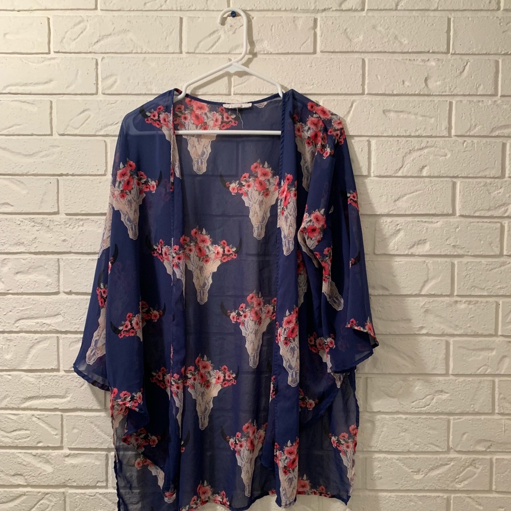 Cow skull kimono